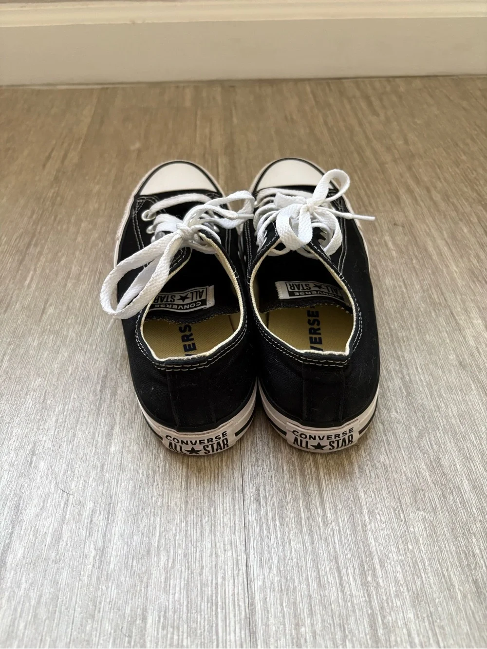 Converse Black Low-Top Canvas Sneakers with White Laces